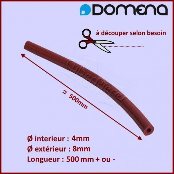 Tube Silicone 500mm 8x4mm DOMENA 500676354 - Pièces fer