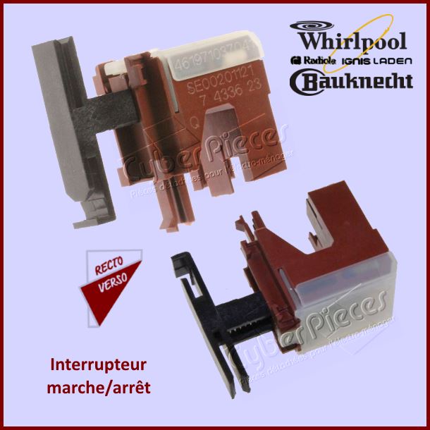 Interrupteur Whirlpool 481941028998 -  Pièces machine à laver