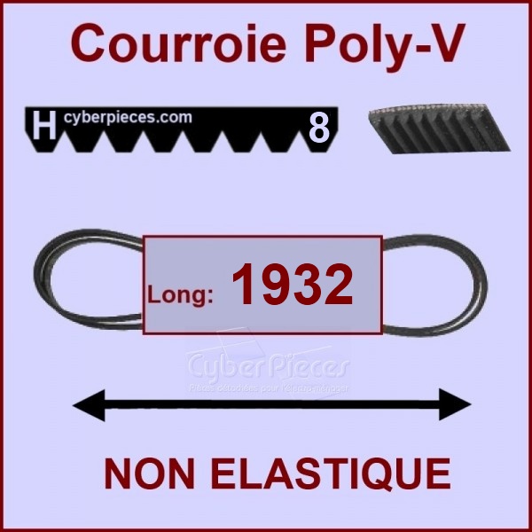 Courroie 1932H8 non Ã©lastique - PiÃ¨ces sÃ¨che-linge