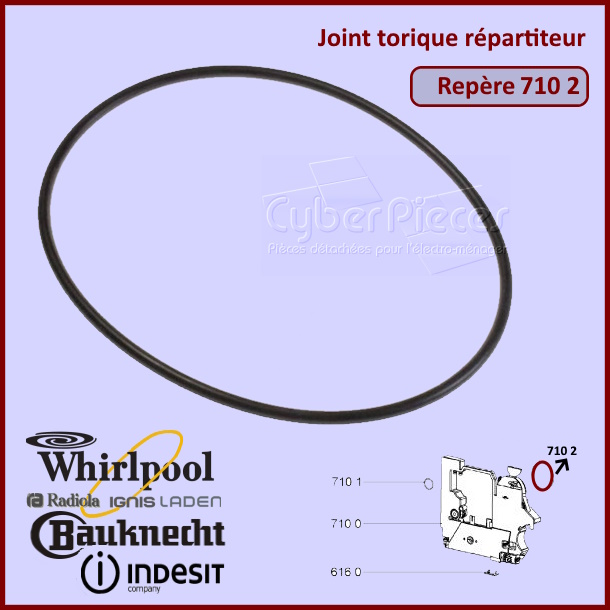 Joint du répartiteur d'eau Whirlpool 481253268112