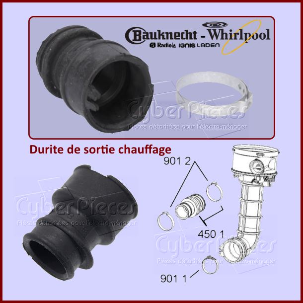 Durite de sortie chauffage Whirlpool 480140102282 - Pièces lave-vai...