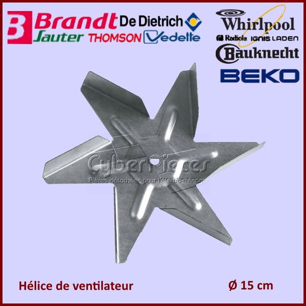 Hélice ventilateur de four D.15cm Brandt 74X6900 - Pièces four