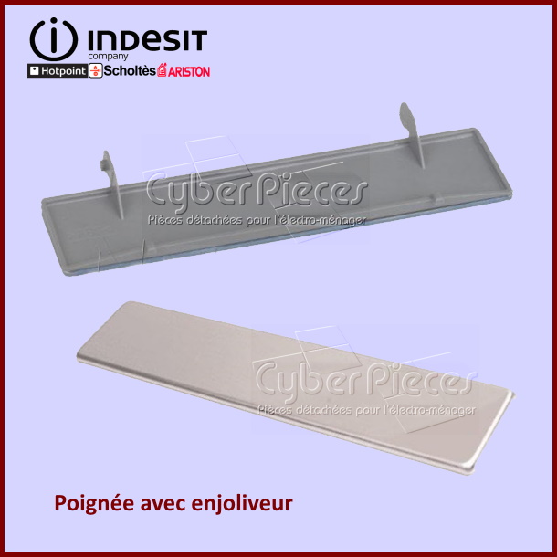 Portillon de tableau de bord inox Indesit C00113004 - Pièces lave-v...