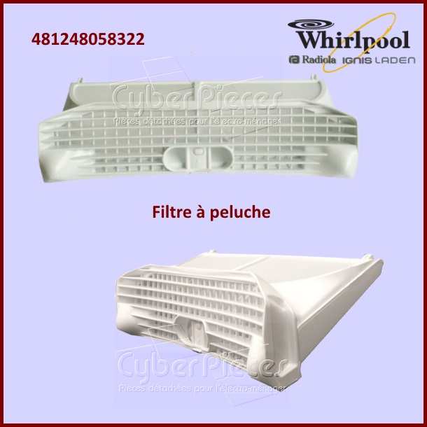 Filtre à peluche Whirlpool 481248058322 - Pièces sèche-linge
