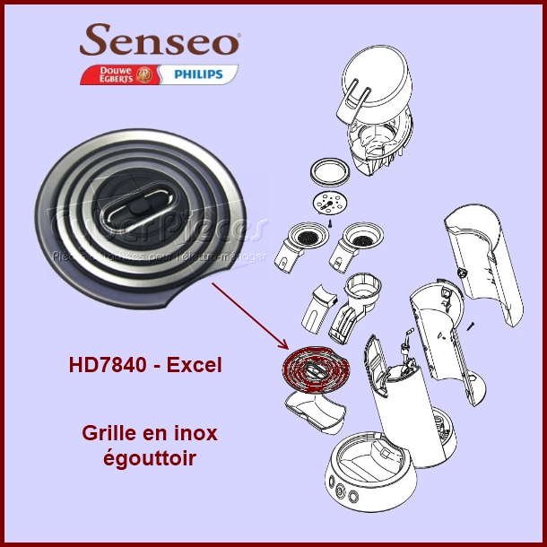 Grille en inox égouttoir Senséo HD7840 - 422225921860 - Machine à d...