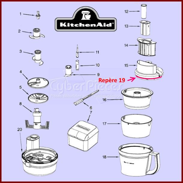 Joint de couvercle de robot Kitchenaid W10480168 - Pièces robot mén...