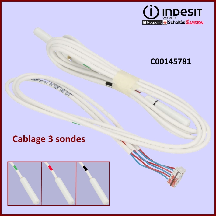 Faisceau 3 sondes C00145781 avec bornier - Pièces réfrigérateur & c...