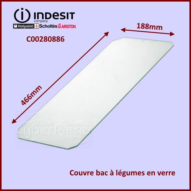 Couvre bac ÃÂ  lÃÂ©gumes Indesit C00280886 - PiÃÂ¨ces rÃÂ©frigÃÂ©rateur & con...