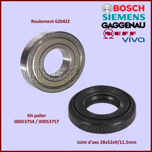 Kit palier Siemens 00053754 / 00053757 -  Pièces machine à laver