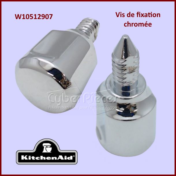 Vis chromée de fixation Kitchenaid W10512907 - Pièces robot pâtissi...