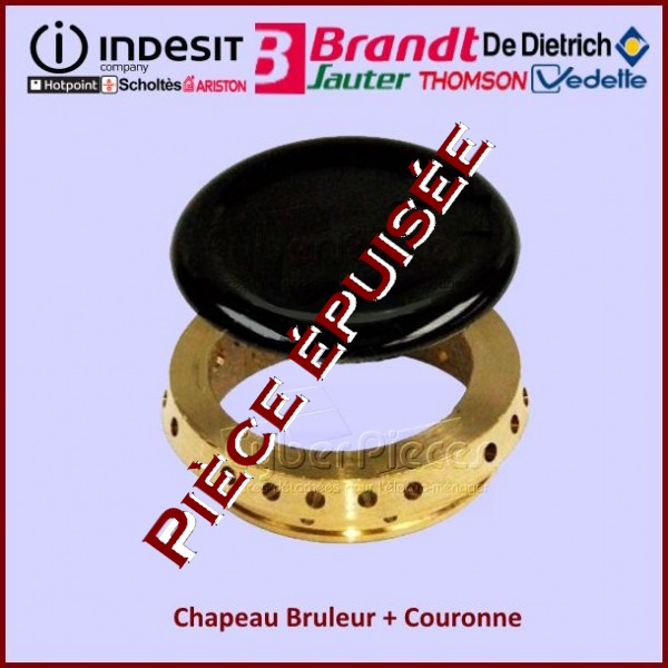 Chapeau Bruleur + Couronne C00124074 - Pièces table de cuisson