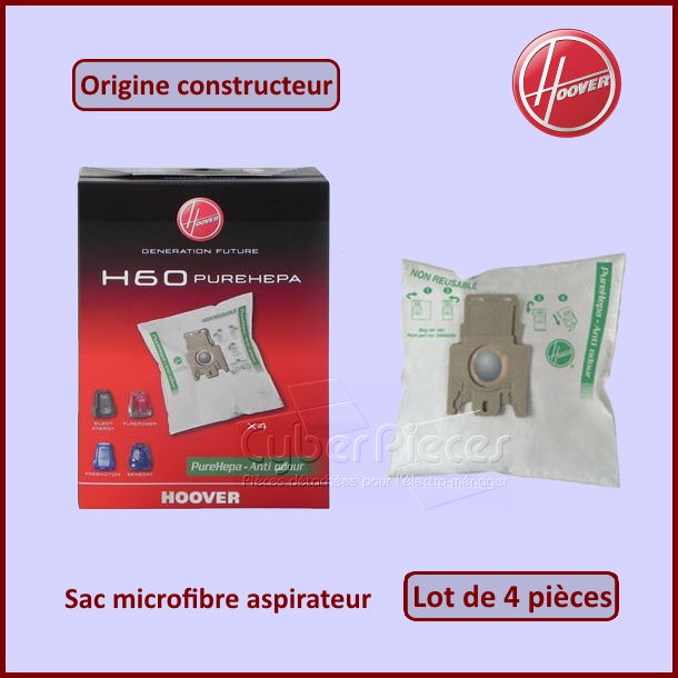 Sac microfibre aspirateur HOOVER (X4) - Pièces aspirateur