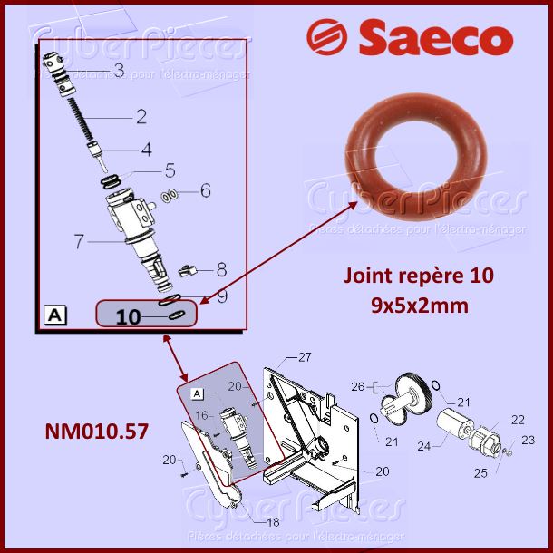 Joint silicone SAECO NM01057 - Pièces cafetière