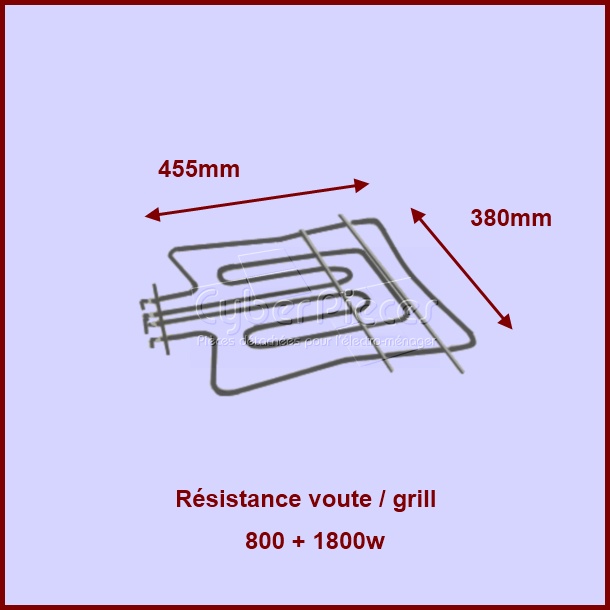 Resistance voute/grill 800+1800w - PiÃ¨ces four