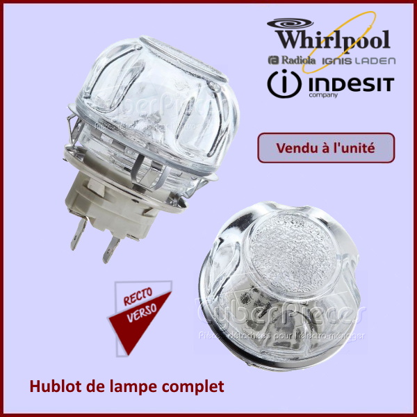 Ensemble eclairage halogene 40W Whirlpool 480121101148 - PiÃ¨ces four