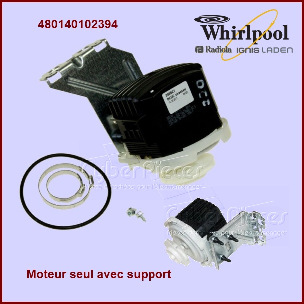 Moteur seul + support Whirlpool 480140102394 - Pièces lave-vaisselle