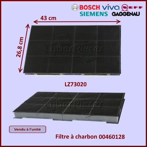 Filtre charbon LZ73020 Bosch 00460128 - Pièces hotte