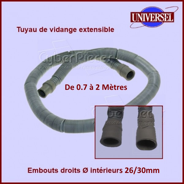Tuyau vidange extensible 0,8 à 3 métres Ø extérieur 22mm - Pièces l...