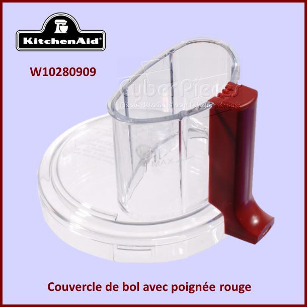 Couvercle de bol rouge Kitchenaid W10280909 - PiÃ¨ces robot mÃ©nager