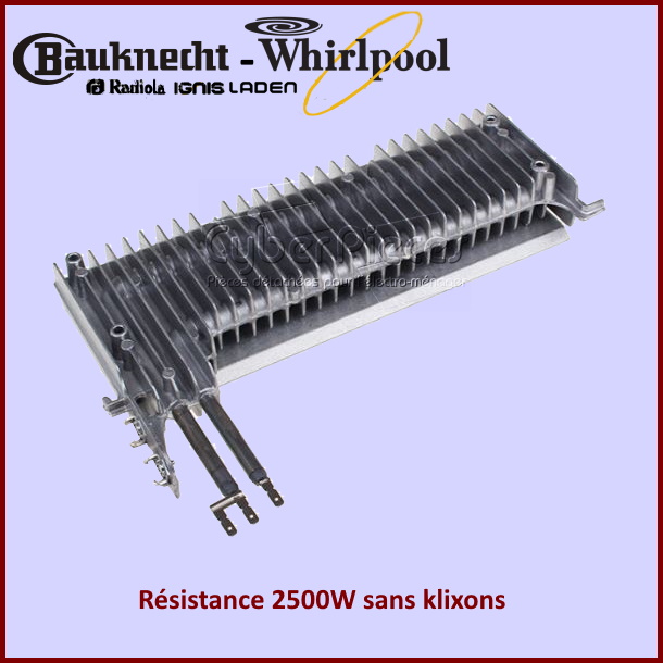 RED301 - CYB-012874 - Résistance 2500W sans klixons Whirlpool 481231028307