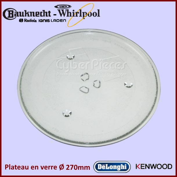 Plateau en verre 270mm Delonghi 5319108000 - PiÃ¨ces Micro-ondes