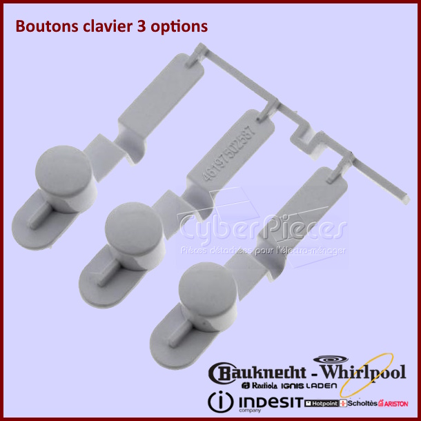 Boutons clavier 3 options 46197502587 Whirlpool 481241029502
