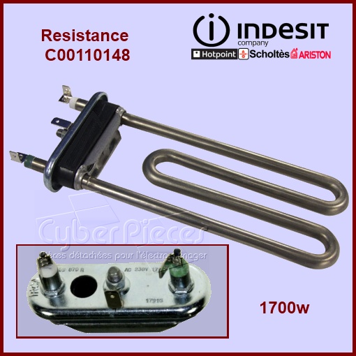 Thermoplongeur 1700W Indesit C00110148 -  Pièces machine à laver