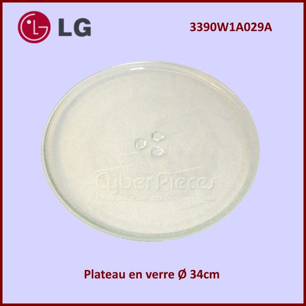 Plateau tournant en verre 340mm LG 3390W1A029A - PiÃ¨ces Micro-ondes