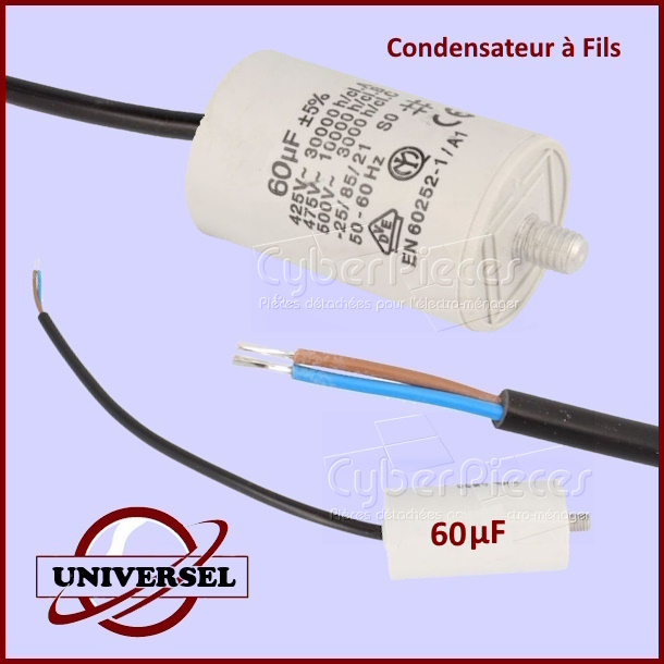 Condensateur 60µF 450V à fils
