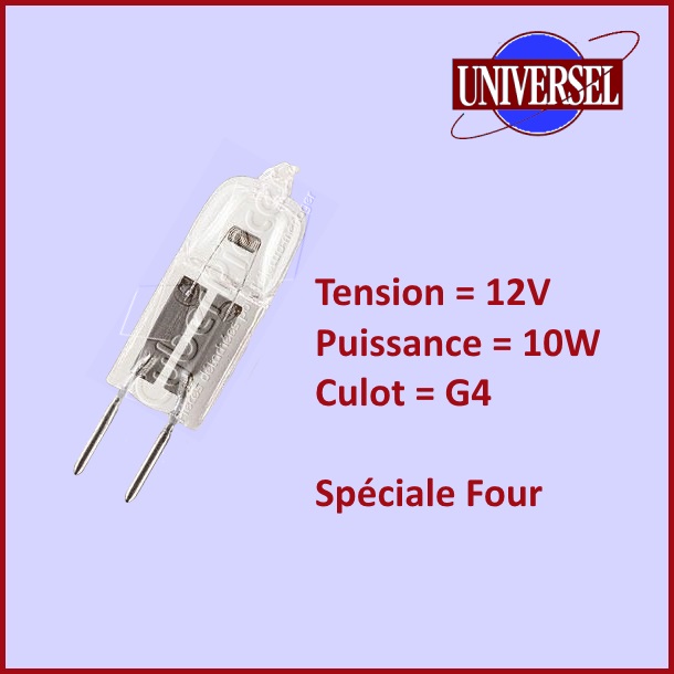Ampoule Halogène G4 12V 10w - Pièces four