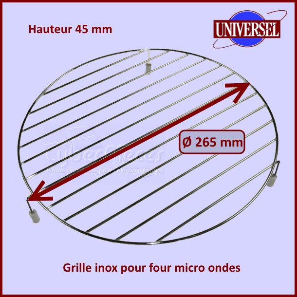 Grille Inox basse pour micro-ondes Ø 26,5cm - Pièces Micro-ondes