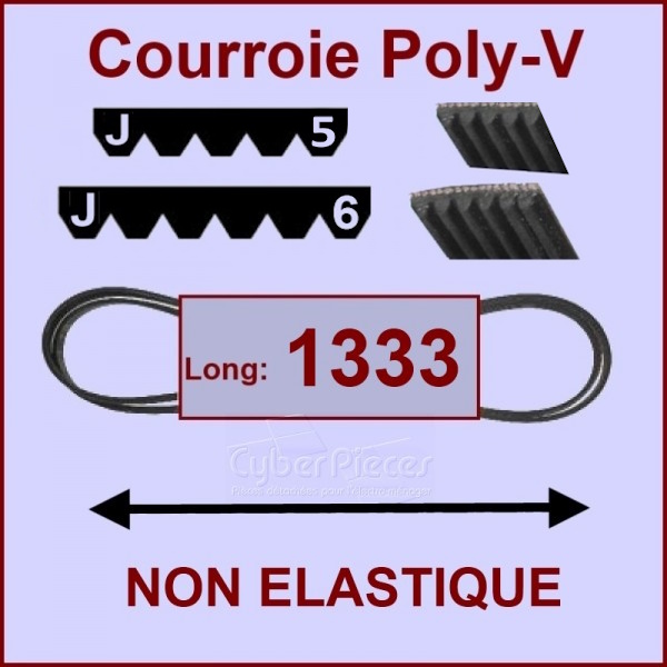 Courroie 1333J6 non élastique -  Pièces machine à laver