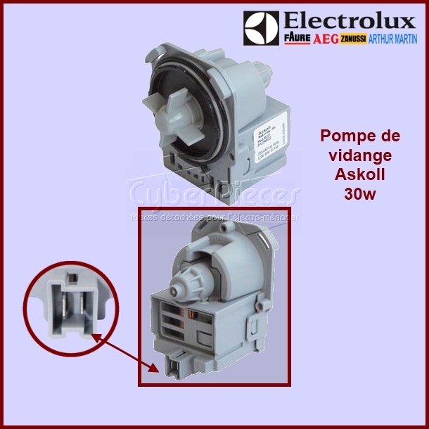 Pompe de vidange à connecteur 1326630009 -  Pièces machine à laver