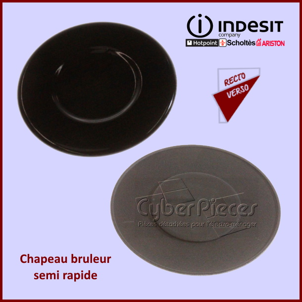 Chapeau bruleur semi rapide Indesit C00259878