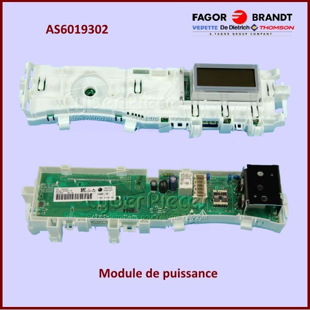 Carte électronique de puissance Brandt AS6019302 -  Pièces machine ...