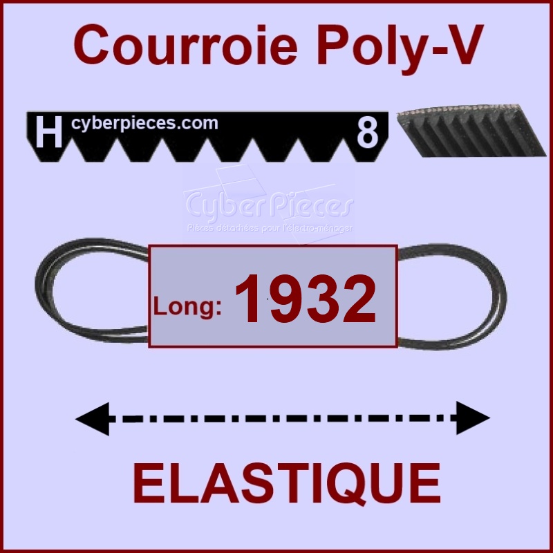 Courroie 1930/1932H7 / H8 - EL- Ã©lastique - PiÃ¨ces sÃ¨che-linge