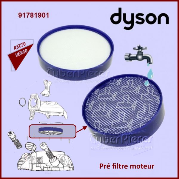 Filtre prÃÂÃÂ©-moteur Dyson 91781901 - PiÃÂÃÂ¨ces aspirateur