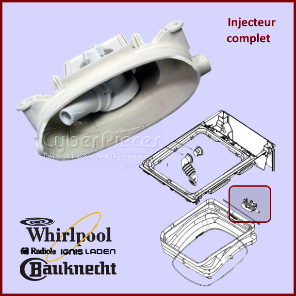 Injecteur complet Whirlpool 481252648122