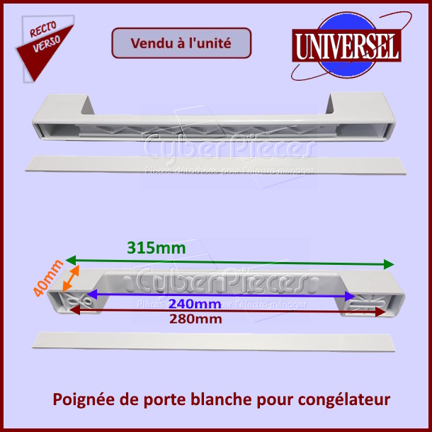 Poignée de porte universelle pour congélateur