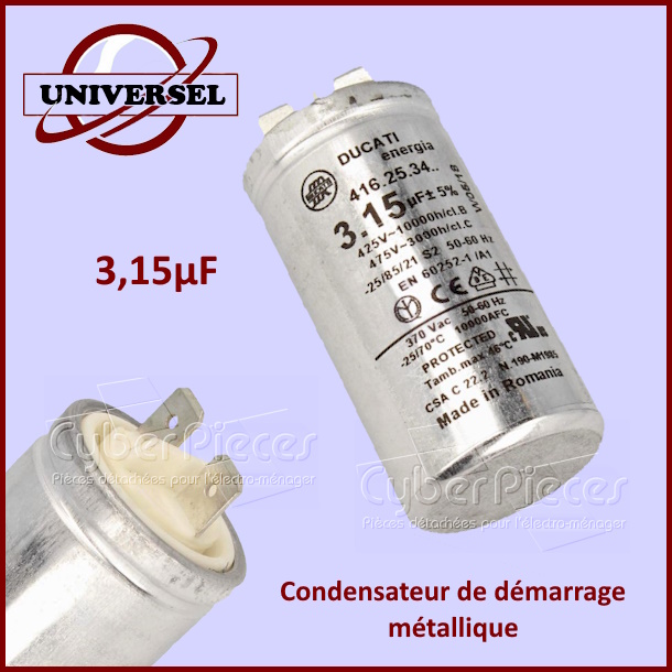 Condensateur métallique 3,15µF 475V