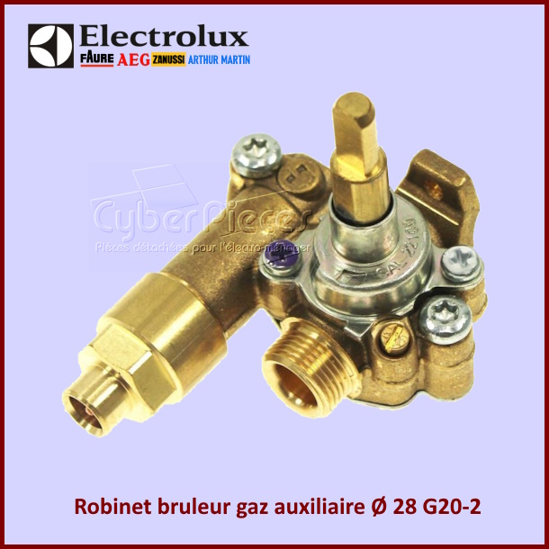 Robinet bruleur gaz auxiliaire Ø 28 G20-2 Electrolux 140176557035