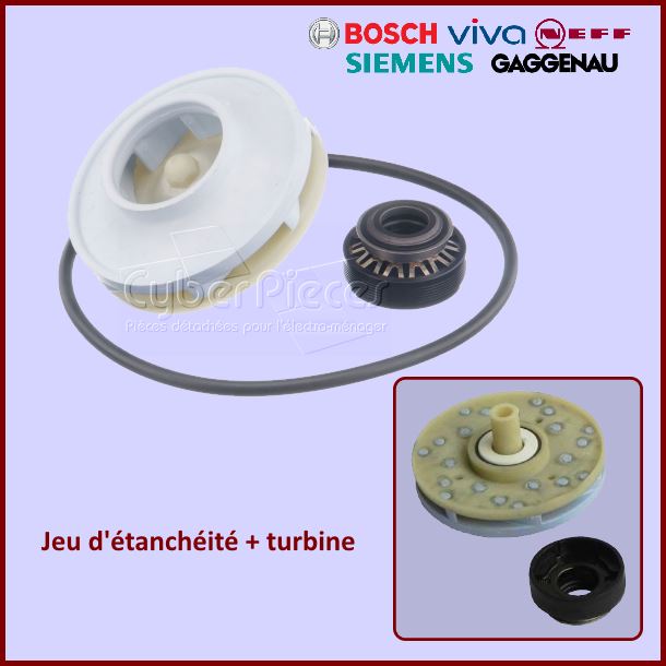 Jeu d'étanchéité + turbine Bosch 00174730 - Pièces lave-vaisselle