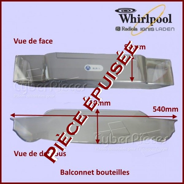 Balconnet bouteilles 480132102216 - PiÃ¨ces rÃ©frigÃ©rateur & congÃ©lateur