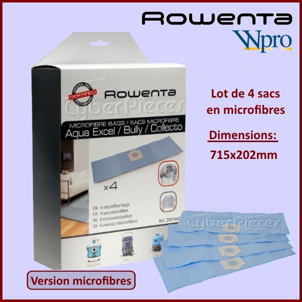 Sacs aspirateur microfibre ZR816 - Aqua Excel - Bully - Collecto - ...