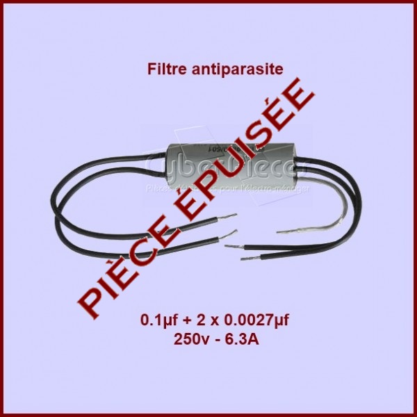 Antiparasite 0,1μf + 2x0,0027μF / 250V - 6,3A *** Pièce épuisée ***