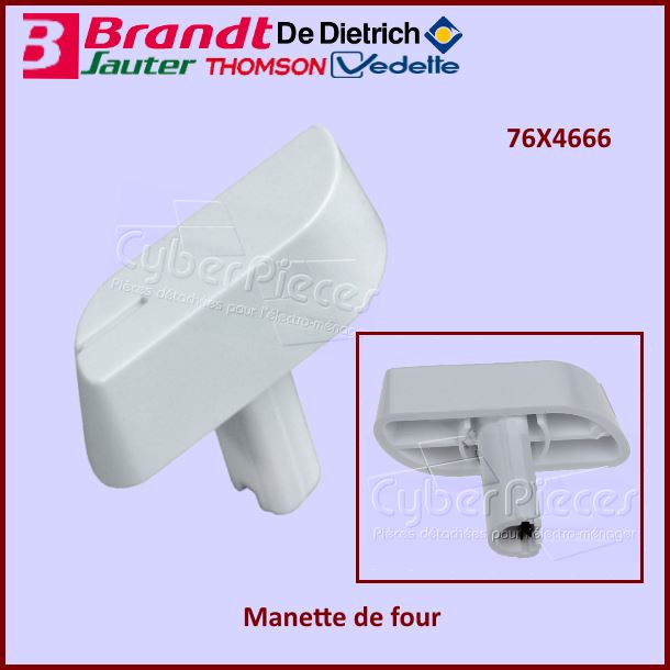 Manette Blanche de four Brandt 76X4666 - Pièces four