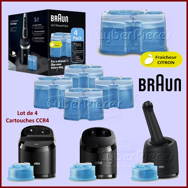 Cartouche Recharge CCR4 Braun Gel Nettoyant X4 - 81387055 - Pièces ...