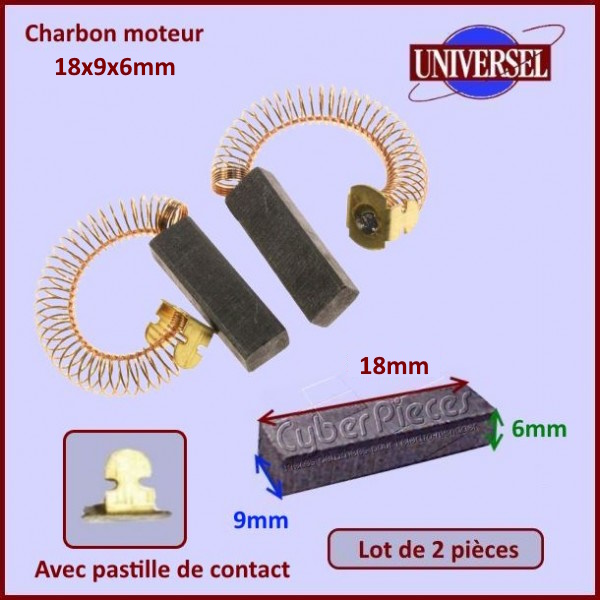 Charbons moteur 20x9x6mm Lot de 2