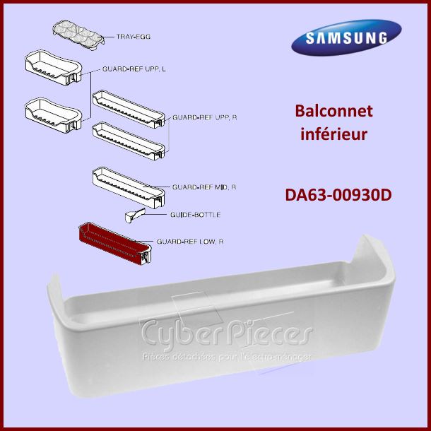 Balconnet inférieur Samsung DA63-00930D - Pièces réfrigérateur & co...