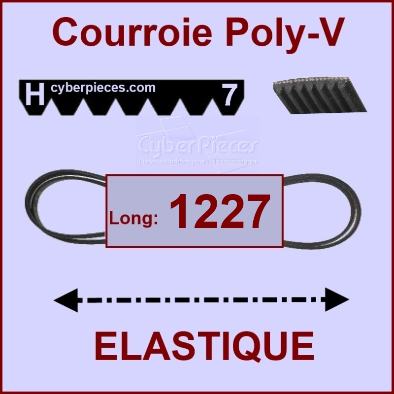 Courroie 1227H7 - EL- élastique -  Pièces machine à laver